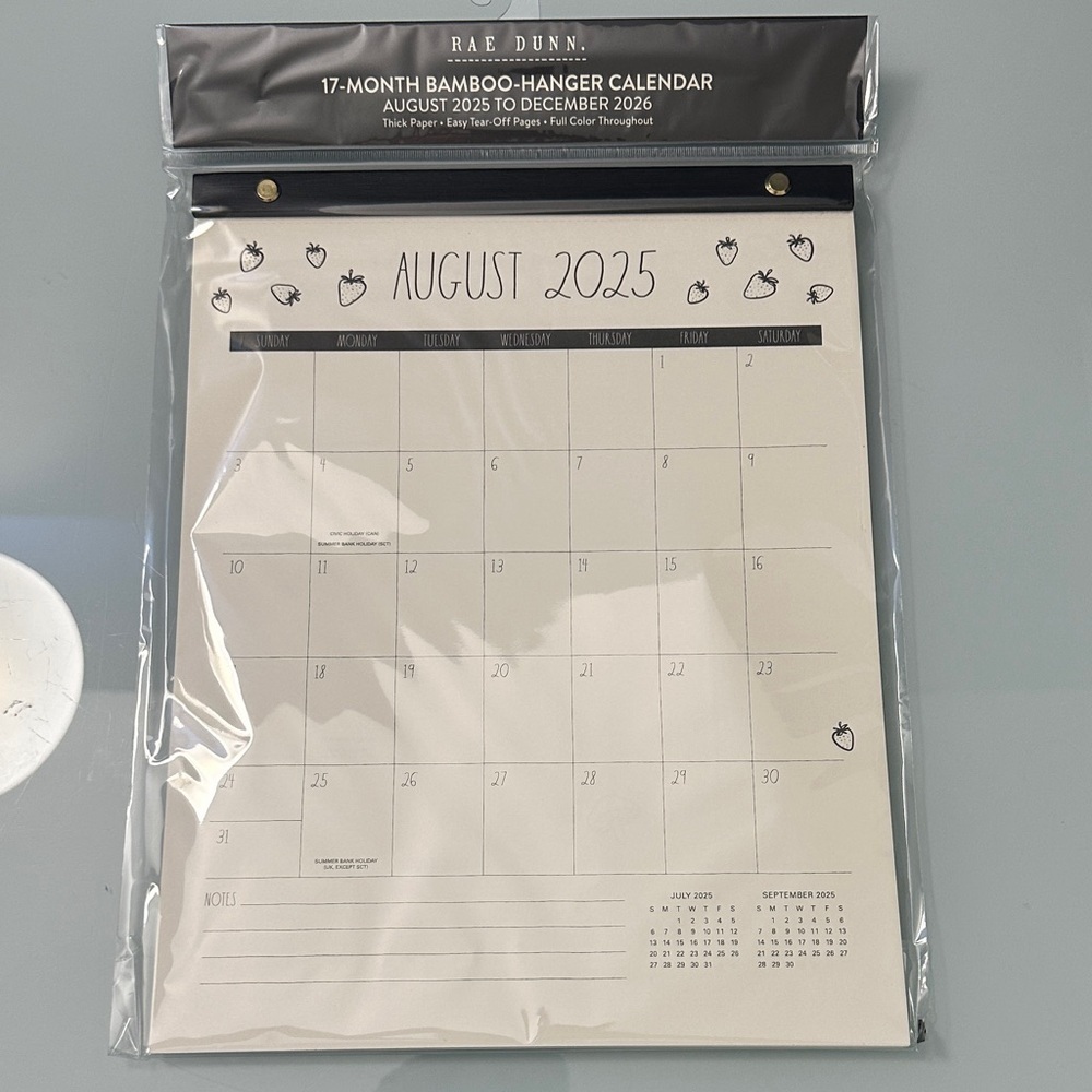 NWT Rae Dunn Bamboo Hanging Calendar